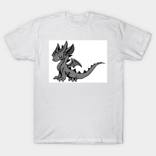 Blue dragon - Diin Dovah (black and white) T-Shirt